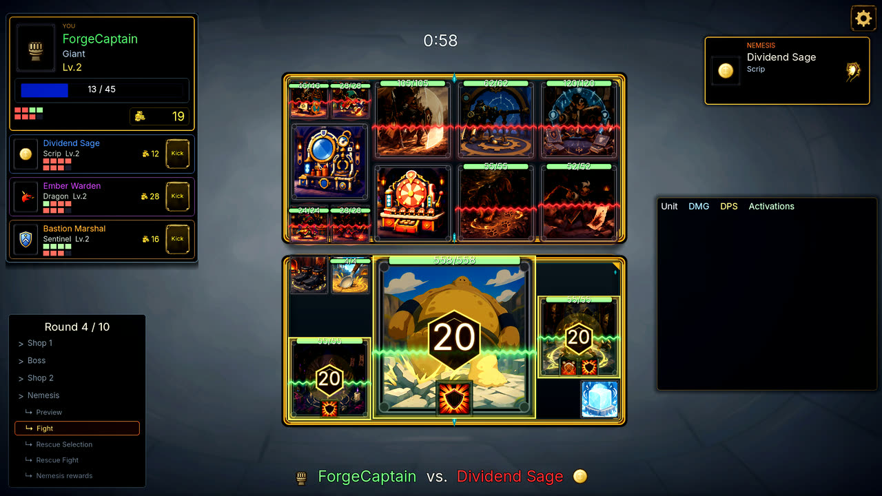 Nemesis combat against another player's ghost board